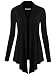 LL WSK850 Womens Draped Open- Front Cardigan L Black