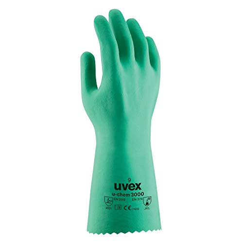 Uvex RUVEX-CHEM3000_10 Protective Gloves, Green, 10 Size