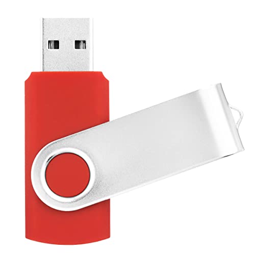 Image of 1GB USB Flash Drive 1PCS, EASTBULL USB 2.0 Thumb Drive Swivel USB Stick Memory Stick Metal Thumb Drive (Red)