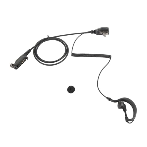 Phefop Auriculares de radio de 2 vías con clip de cuello PTT, cable de poliuretano, diseño ergonómico, color negro, PD600 PD602 PD605 PD662 PD665 PD680 PD682 PD685 X1e