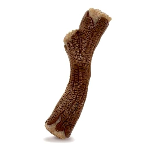 Nylabone Strong Chew Real Wood Stick, Durable Dog Chew Toy with Real Wood Texture, Promotes Dental Health & Satisfies Chewing Instincts, Infused with Maple Bacon Flavour for Dogs Up to 16kg, Medium