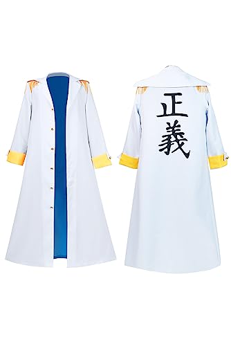 Wolyzz Kizaru Cosplay Anime Cloak Coat Admiral Costume for Adult L