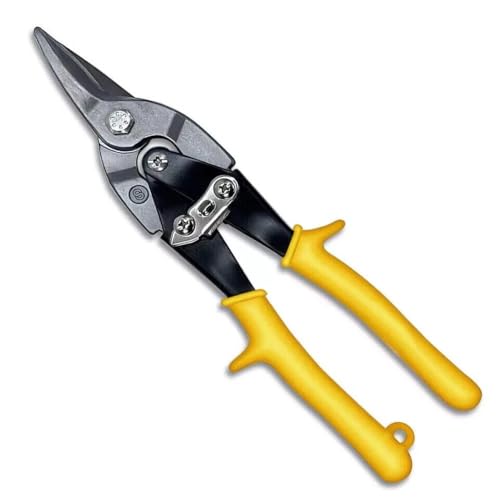 Professional Aviation Snips, Heavy Duty Sheet Metal Cutting Scissors, Yellow and Black