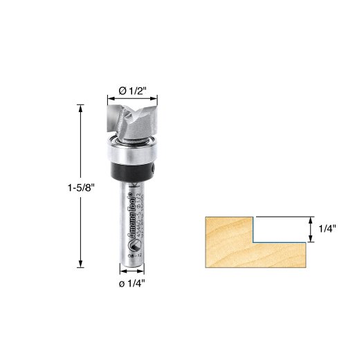 Image of Amana Tool - 45460-S Carbide Tipped Flush Trim Plunge Template 1 /2 Dia x 1 /4 inch Sh