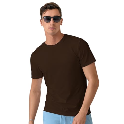 Image of CreativiT Unisex Plain Casual Half Sleeve Round Neck T-Shirt | 100% Recycled Cotton Rich T-Shirt Pack of 1