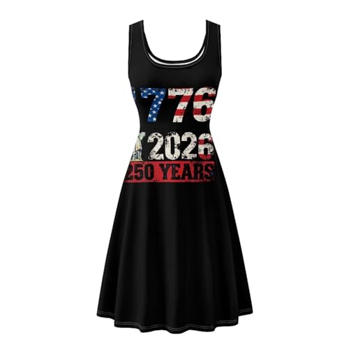 Image of Women Stylish Tank Dresses Sleeveless Round Neck Midi Casual Dress with Pocket for Summer