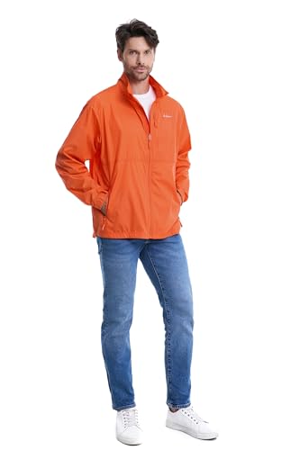 clothin Jaqueta masculina leve, corta-vento embalável, resistente à água para caminhadas ao ar livre