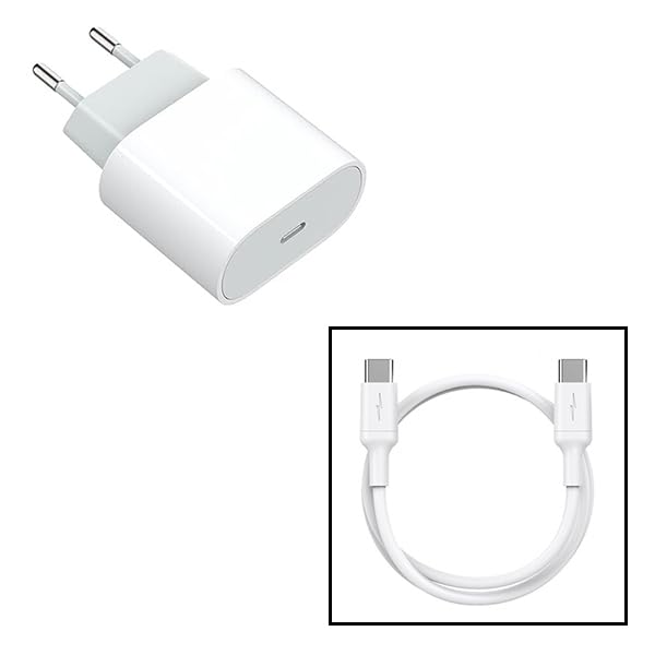 Kit Básico De Cargador Tipo C Fastcharge 20W + Cable De Carga Tipo C - Tipo C 60W GIFT4ME Compatible con Móvil Apple iPhone 16 Pro MAX - Blanco