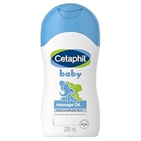 CETAPHIL Baby Massage Oil 200ml, With Shea Butter & Vitamin E, Hypoallergenic, Designed for Baby's sensitive skin, Dermatologist Tested, Paraben-Free, Non-Irritating, For Face and Body