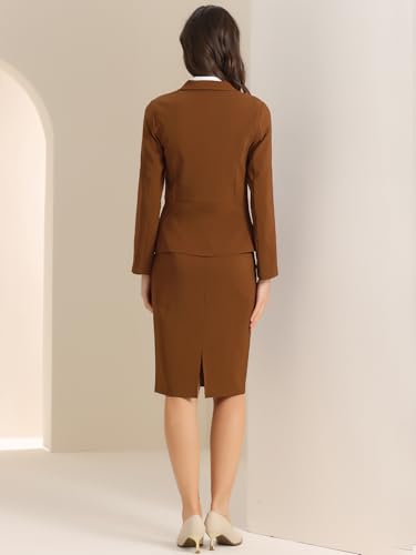 Ensemble jupe 2 pièces évite les fautes de goût avec son blazer marron - 4