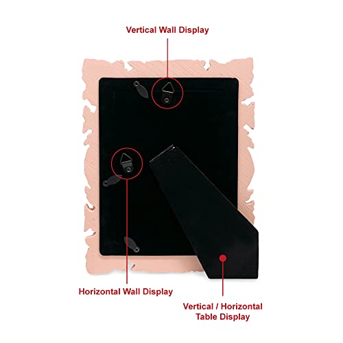 Laura Ashley 4x6 Pink Floral Textured Hand-Crafted Resin Picture Frame with Easel, for Tabletop & Wall Display, Decorative Floral Design Home Décor, Photo Gallery, Art & More (4x6, Pink)