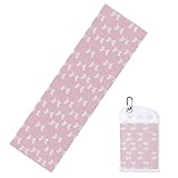 Woshuwo Toallas de enfriamiento de acuarela con lazos blancos en rosa para cuello y cara, 40 x 12 pulgadas, trapos suaves y transpirables, toalla de hielo para deportes, yoga, golf, gimnasio