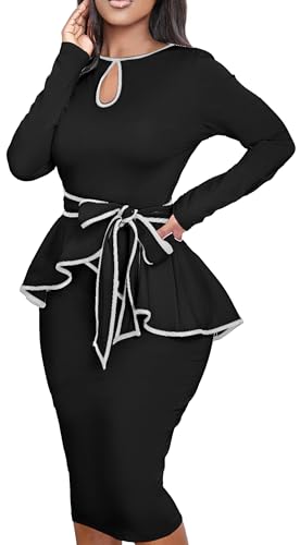 Women's Bodycon Vintage Dresses Elegant Peplum Dresses for Women Business Work Office4