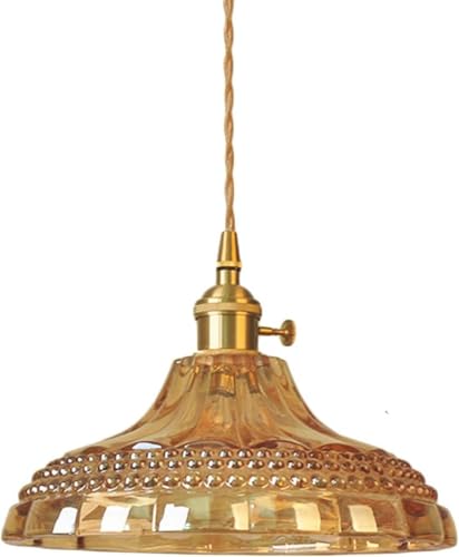 Lampe suspendue en verre et laiton E26 pour plafond de cuisine