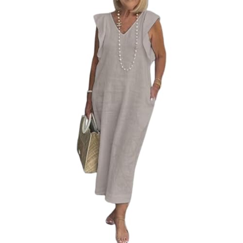 midi a line dress casual Versatile Sleeveless A-Line Midi Dress – Casual to Formal in One Look Gray Pink / M main image 0