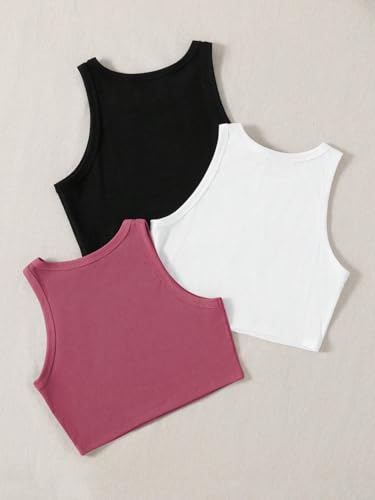 Image of Tops for Women Crop Top for Women's Tank Activewear Tee Sports Western Casual Cotton Camisole Pack of 3 Combo