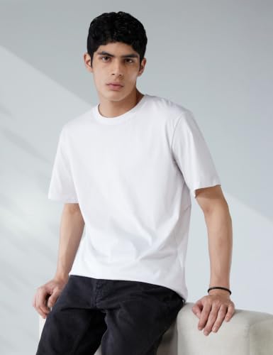 Image of Veirdo 100% Pure Cotton Drop Shoulder Oversized Baggy Fit Half Sleeve Plain Solid Round Neck Multicolor T-Shirt Combo for Men (Pack of 3) (Sizes S-2XL)