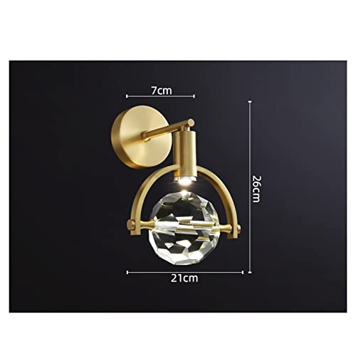 Lámpara de pared de cristal de 5W y aplique moderno dorado 3