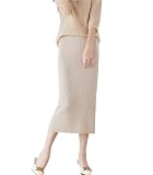 Gonna alla moda: questo abito di media lunghezza presenta una vita alta, lunghezza alla caviglia, design in maglia a costine tinta unita, alla moda e classico. È facile da abbinare a crop top, maglioni, magliette, camicie e pantaloni, dandoti un aspetto unico e alla moda.