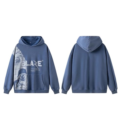 Unisex Baggy Gothic Hoodies Y2k Skeleton Blast Print Grunge Oversized Sweatshirt for Men Streetwear2