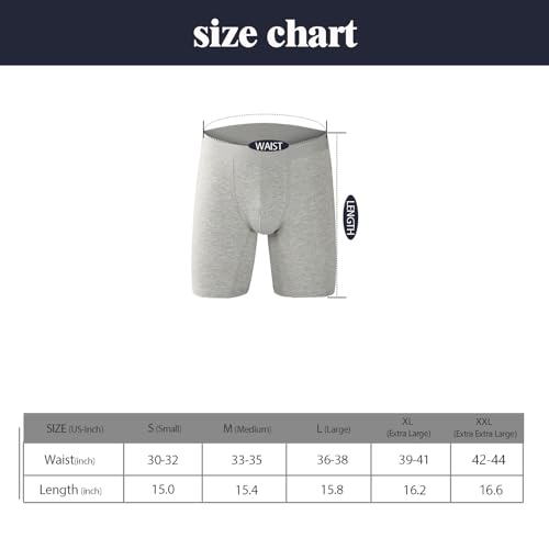 infino® Men's 5-Pack Boxer Briefs - Mid-Rise, Anti-Chafing Stretch Cotton, Breathable Athletic Underwear in Assorted Colors (Black/Gray/Light Grey) - Available in S-XXL
