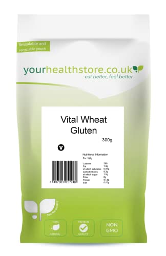 yourhealthstore Premium Vital Wheat Gluten Flour 300g 87.5% Protein Non GMO Vegan (Recyclable pouch)