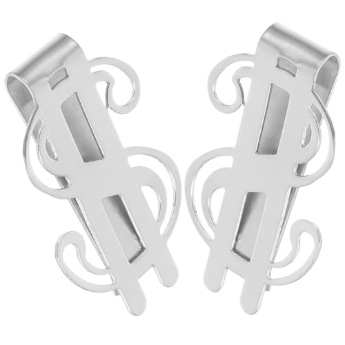 Uonlytech Clip para Billetes de Acero Inoxidable Práctico y Liso, Pinza Metálica de Dinero para Oficina y Uso Diario, Paquete de 2 Unidades Color Plata