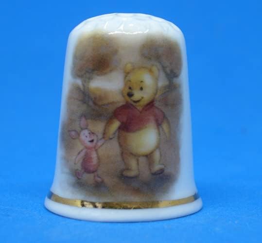 China Collectible Thimble - Winnie Pooh & Piglet - Dome Gift Box