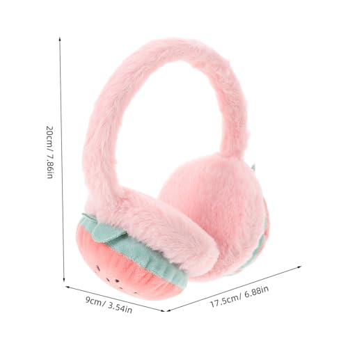 Ultra- Strawberry Patterned Ear Muffs for Cold Weather Cozy Stylish Portable Ear Warmers for Women Boy Girl Adorable for Outdoor Activities2