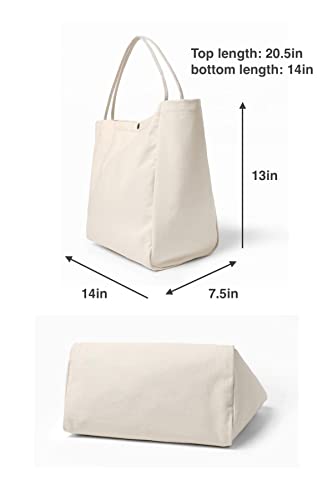 Image of Jeelow Large Striped Or Patterned Canvas Tote Bag for Women Men Shoulder Handbag with Zipper Pocket Travel
