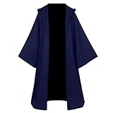 Tokisaki Halloween Magic Cloak Magical Hooded Robe Cosplay Costume Wizard Witch Cape for Women Men(L,1PIFENG-BLUE)