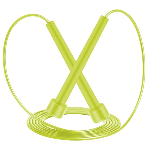 Cuerda de saltar deportiva ajustable para fitness, crossfit, deporte, boxeo, gimnasio -2,8 m (amarillo)