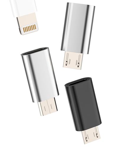 Adaptateur Lightning Femelle Vers Micro USB Mâle Prise(Lot de 3)pour IPhone Chargeur Câble Transfert Fichiers Connecteur Adapter Android Smartphone Jack Compatible...