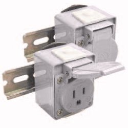 Amazon.com: Receptacle, DIN Rail Mount, 15A/250VAC, IP54, Black ...