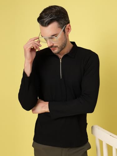Image of Rigo Printed Casual T-Shirts for Men | Waffle Knit Solid T-Shirt for Men | Full Sleeves T-Shirts for Men