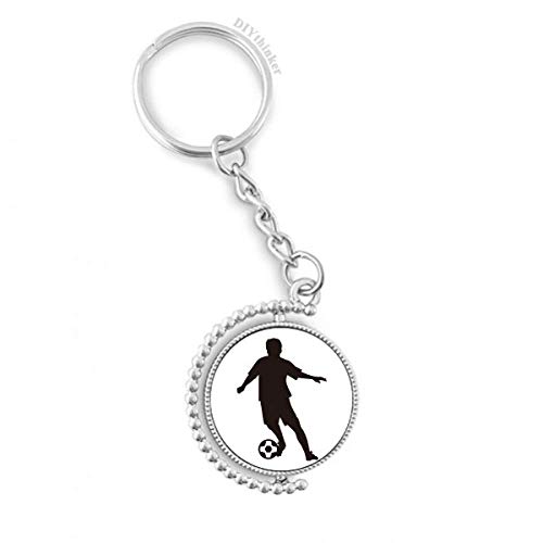 Football porte-clé rotatif multicolore 1,2x3,5 pouces sport