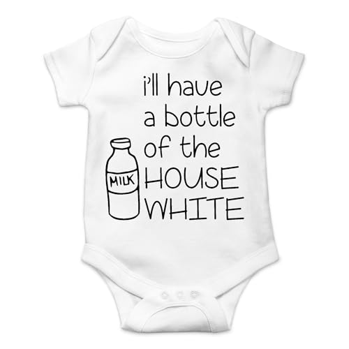 Image of AW Fashions I Will Have A Bottle Of The House White Baby Bodysuit Cute Newborn Boys Outfit Funny Infant