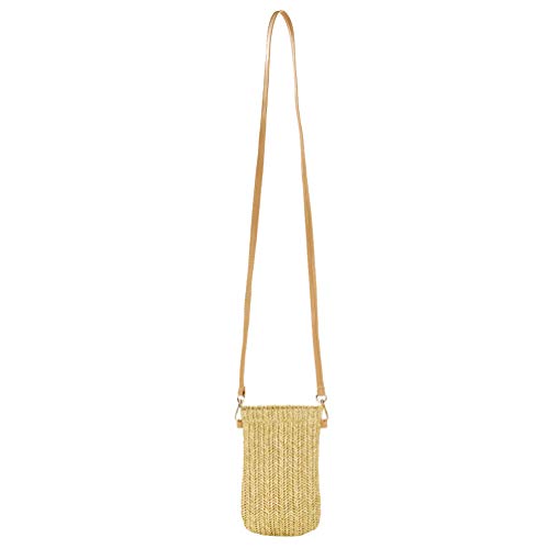 ULTECHNOVO Bolsa de Palha para Telefone Bolsa Crossbody Bolsa Pequena Boho Bolsa Rattan para Mulhere
