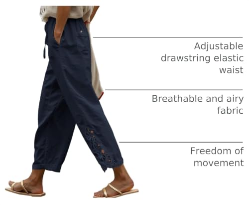 Image of Women Fashion 2026 Casual Elastic Waist Pants with Pockets