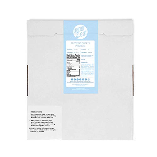 Paper2Eat Frosting Sheets Premium (Icing Sheets) 8.5“ X 11“ – 24 Count – White Edible Printer Paper #TOP5