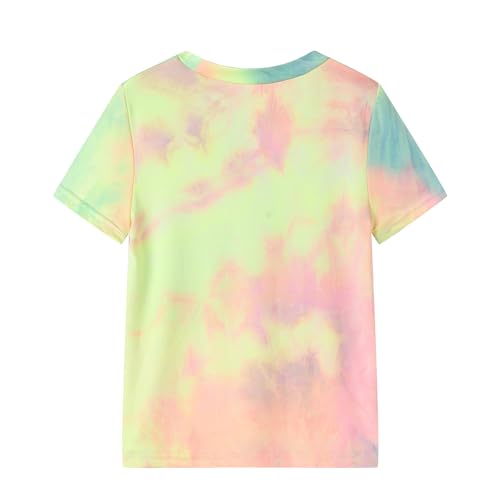 Mud Kingdom Fashion Boys Girls T-Shirts Tie Dye Layering Short Sleeve Tees Casual Top Trendy for School 2-9Y2