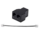 Phone-Line-SplitterTelephone-Splitterwith-RJ11-6P4C-PlugsSuitable-for-TelephoneFax-MachineBlack-1-Pack