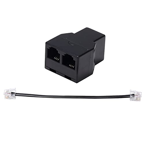 Phone-Line-SplitterTelephone-Splitterwith-RJ11-6P4C-PlugsSuitable-for-TelephoneFax-MachineBlack-1-Pack