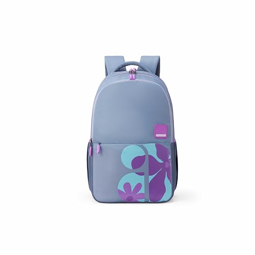 Image of American Tourister Lit | 36 Ltrs | 3 Compartments | Bottle Pocket | Ergonomic Padded Back Panel & Shoulder Straps | Secondary School Backpack | 1 Year International Warranty | Greenish Grey