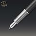 PARKER Sonnet Fountain Pen | Premium Metal and Grey Satin Finish with Rose Gold Trim | Fine 18k Gold Nib with Black Ink Cartridge | Gift Box