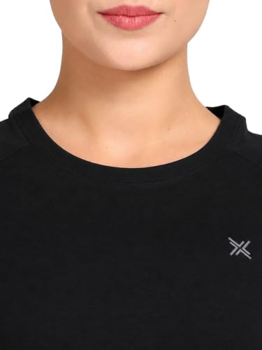 Image of Lavos Women's Regular Fit T-Shirt with Half Sleeve Round Neck, Bamboo & Cotton Gym, Yoga and Sports Wear for Women