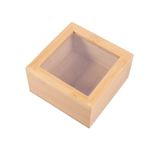 KOCKSHION シー 木製収納ボックス フタ付き スクエア型 雑貨収納オーガナイザー ジュエリー キャンディー クッキー 葉巻用