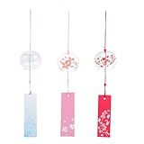 Didiseaon 風鈴 ガラス 江戸風鈴 3個入 ふうりん 手作り diyセット 透明 风铃 ボックス 夏の風物詩 おしゃれ 神社 中庭 通り 庭 飾り物