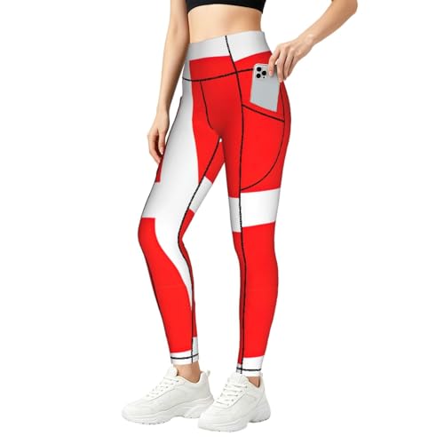 Leggings de Dinamarca para mujer con bolsillos prácticos y cintura alta elástica
