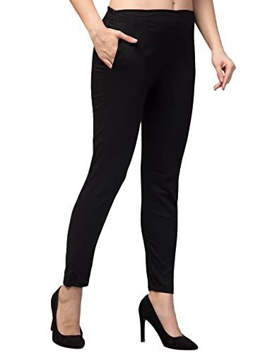 Image of Qute Women's Regular Fit Cotton Blend Casual Trousers (Pack of 1)
